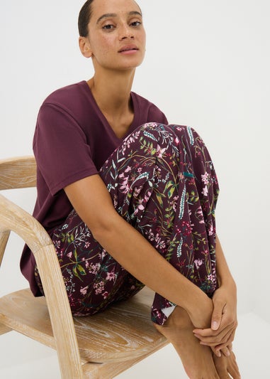 Plum Floral Pyjama Set
