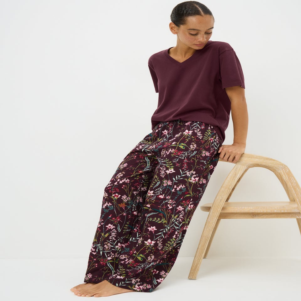 Plum Floral Pyjama Set