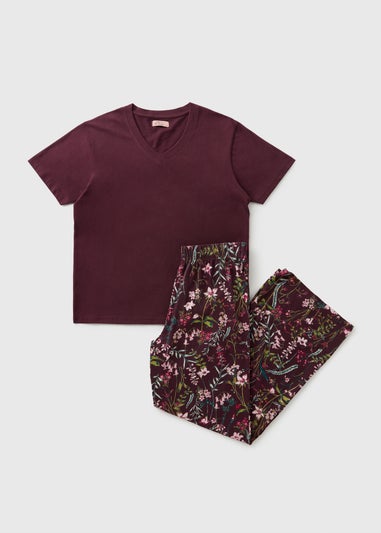 Plum Floral Pyjama Set