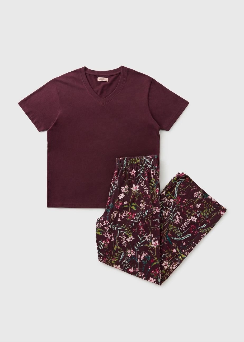 Plum Floral Pyjama Set