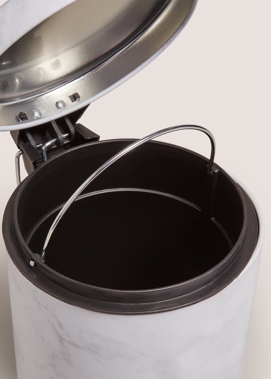 White Marble Effect Pedal Bin