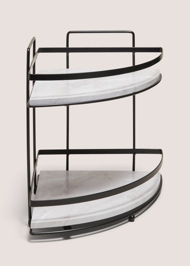 Black Marble Effect Tier Corner Caddy