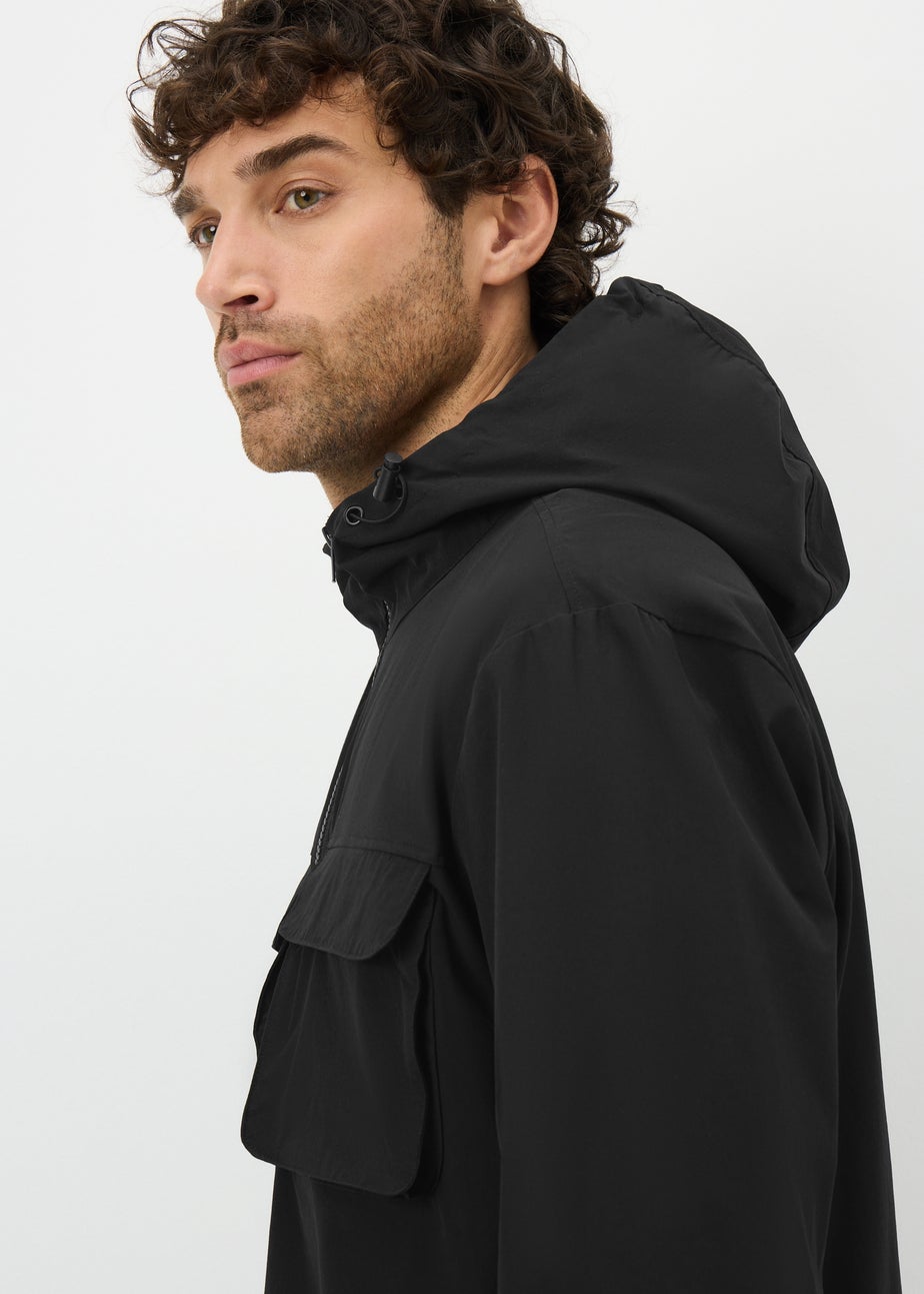 Black Hooded Co-Ord Windbreaker