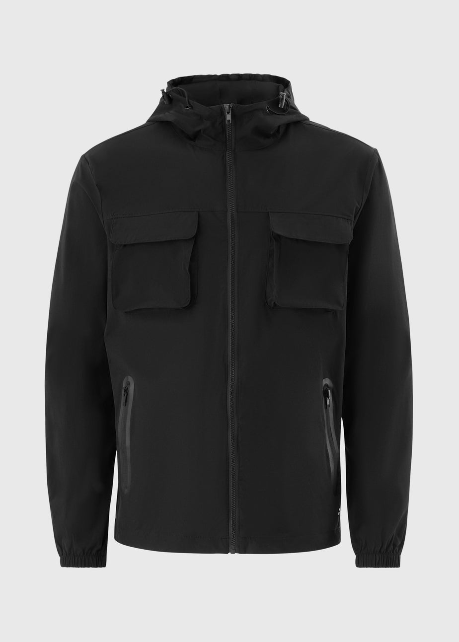 Black Hooded Co-Ord Windbreaker