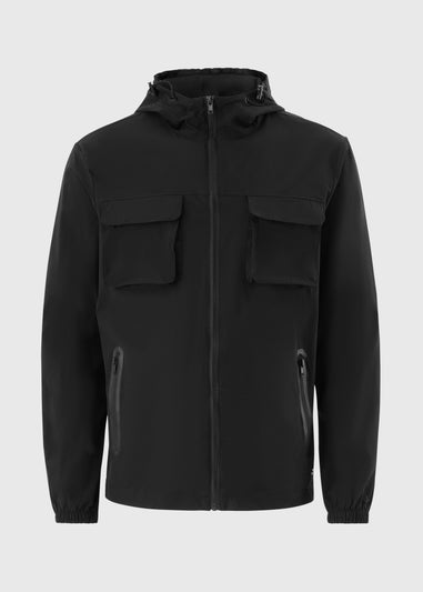 Black Hooded Co-Ord Windbreaker
