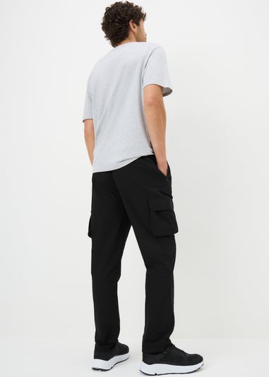 Black Tech Cuffed Cargos