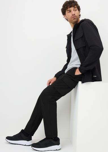 Black Tech Cuffed Cargos