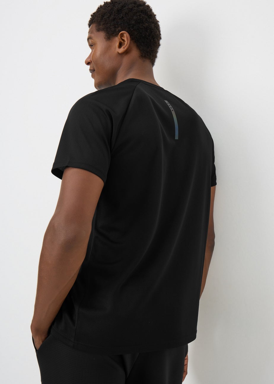 Souluxe Black Basic Solid Sports T-Shirt