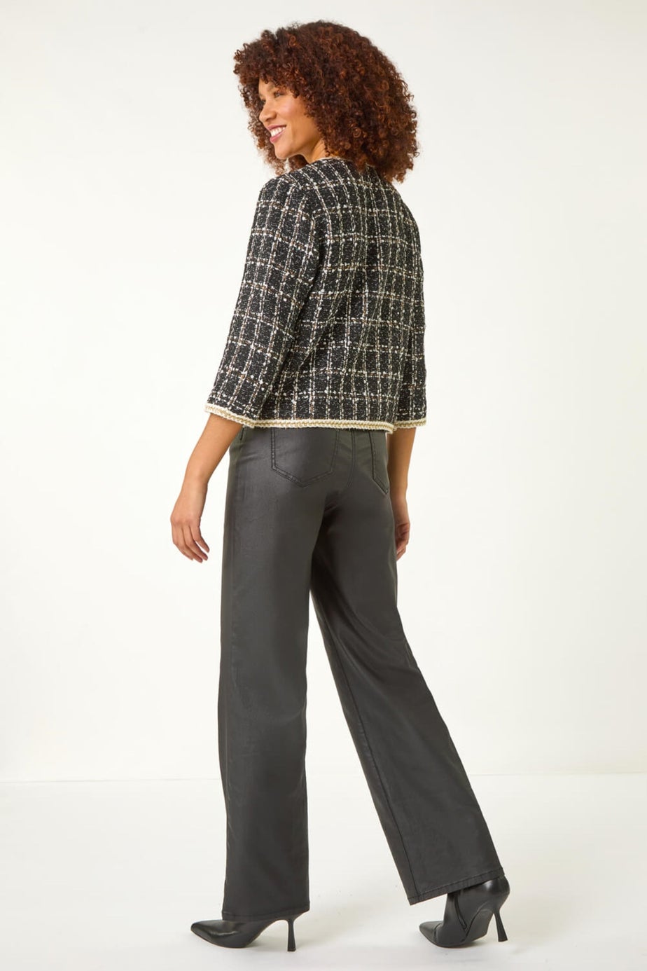 Roman Black Textured Check Pocket Jacket