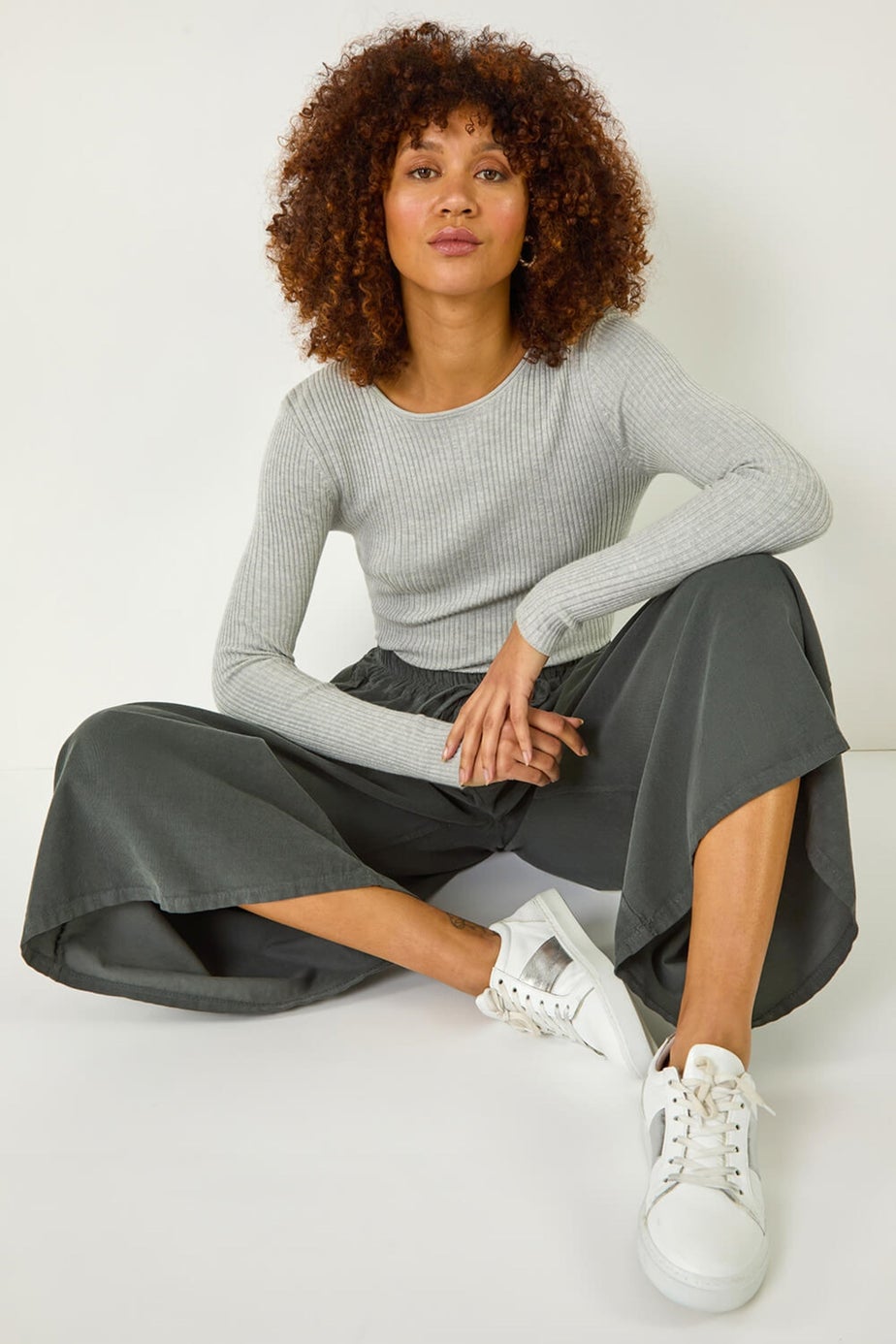 Roman Charcoal Baby Corduroy Wide Leg Culotte