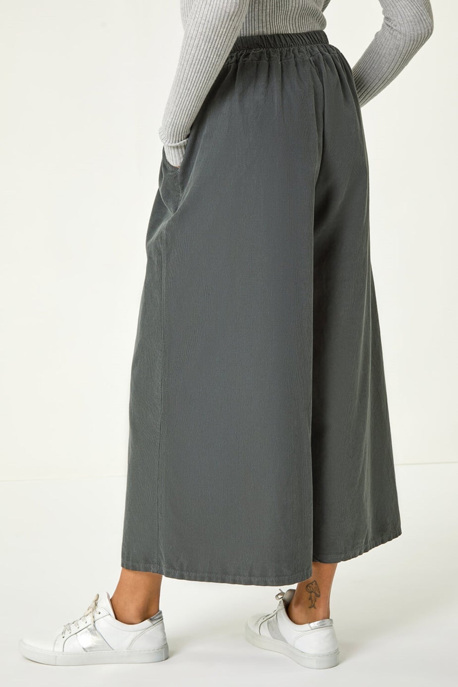 Roman Charcoal Baby Corduroy Wide Leg Culotte