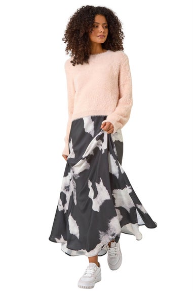 Roman Pink Fluffy Long Sleeve Knit Jumper