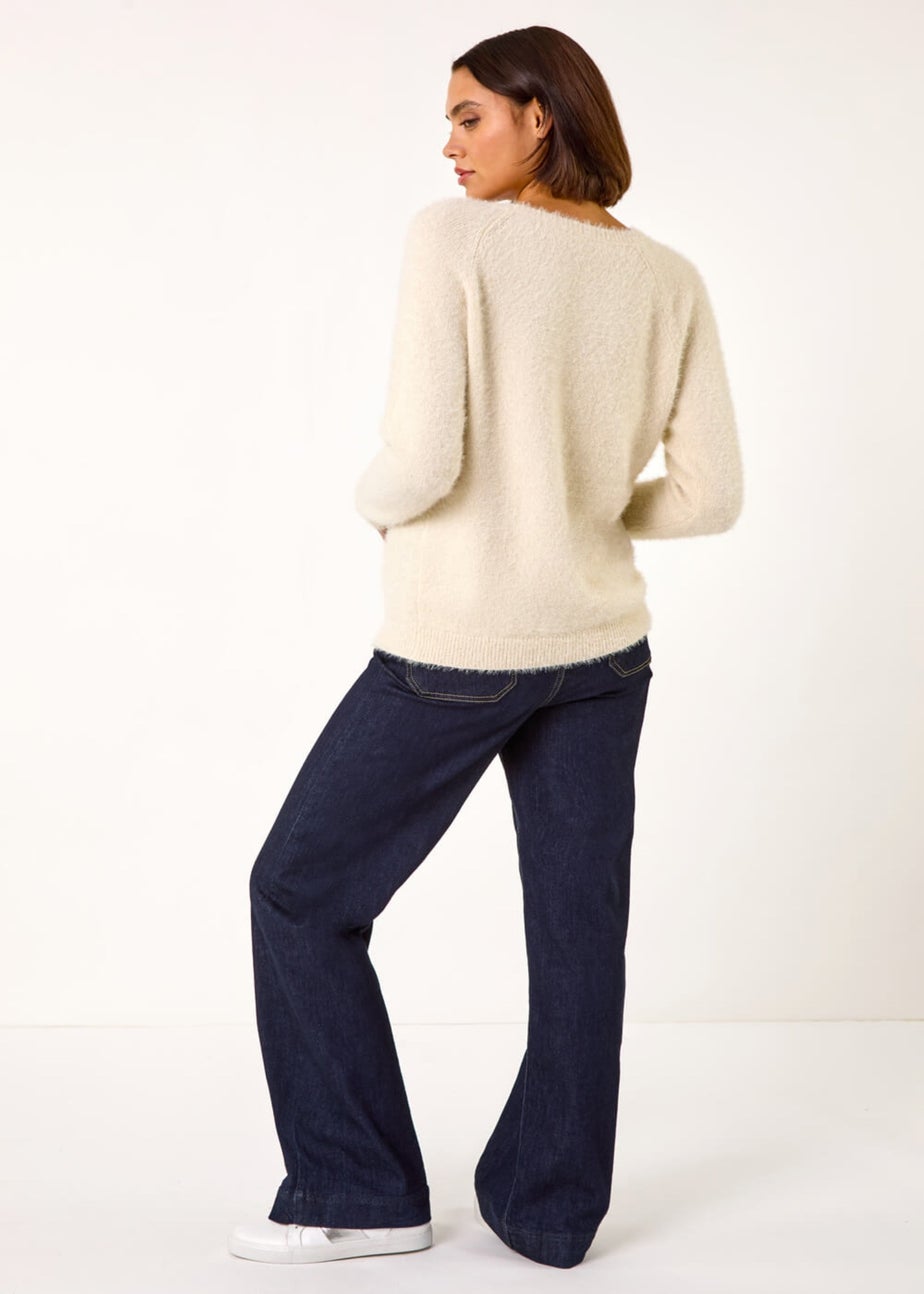 Roman Natural Floral Placement Knit Jumper