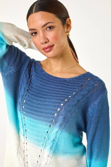 Roman Denim Ombre Stitch Knit Jumper