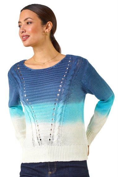 Roman Denim Ombre Stitch Knit Jumper