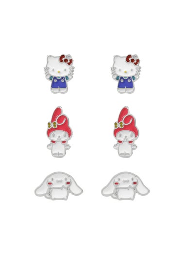 Hello Kitty Silver Earring Set 3 Pcs