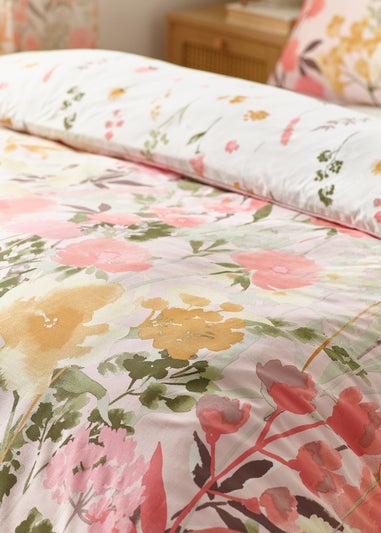 Catherine Lansfield Countryside Floral Reversible Duvet Cover Set Pink