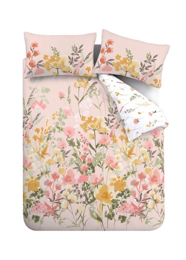 Catherine Lansfield Countryside Floral Reversible Duvet Cover Set Pink