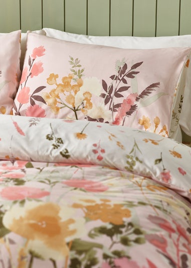 Catherine Lansfield Countryside Floral Reversible Duvet Cover Set Pink