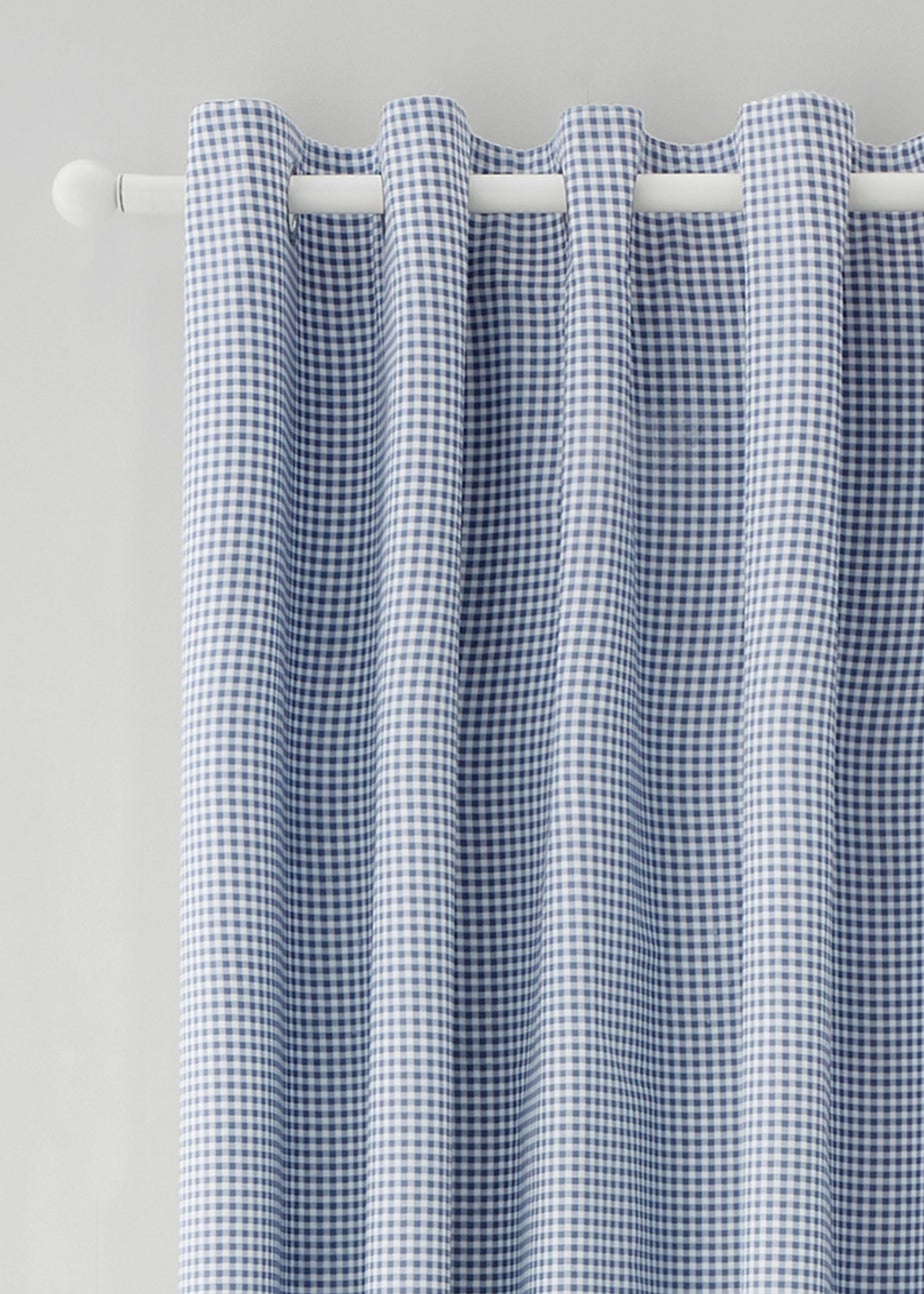 Catherine Lansfield Lucie Floral Frill Fully Reversible Eyelet Curtains Blue