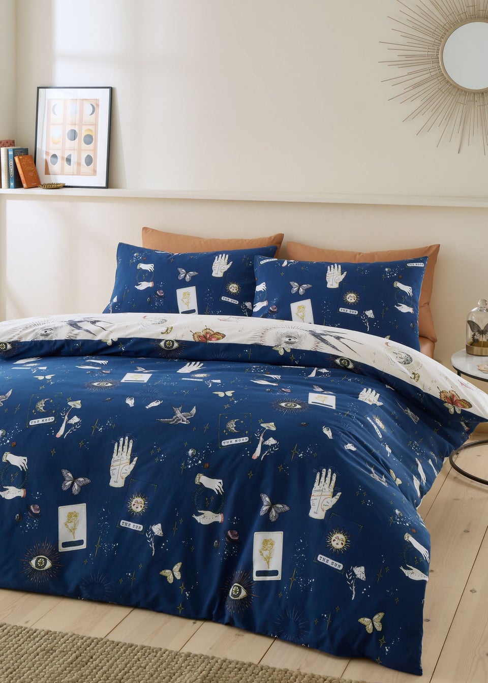 Sassy B Astrology Reversible Duvet Cover Set Cream