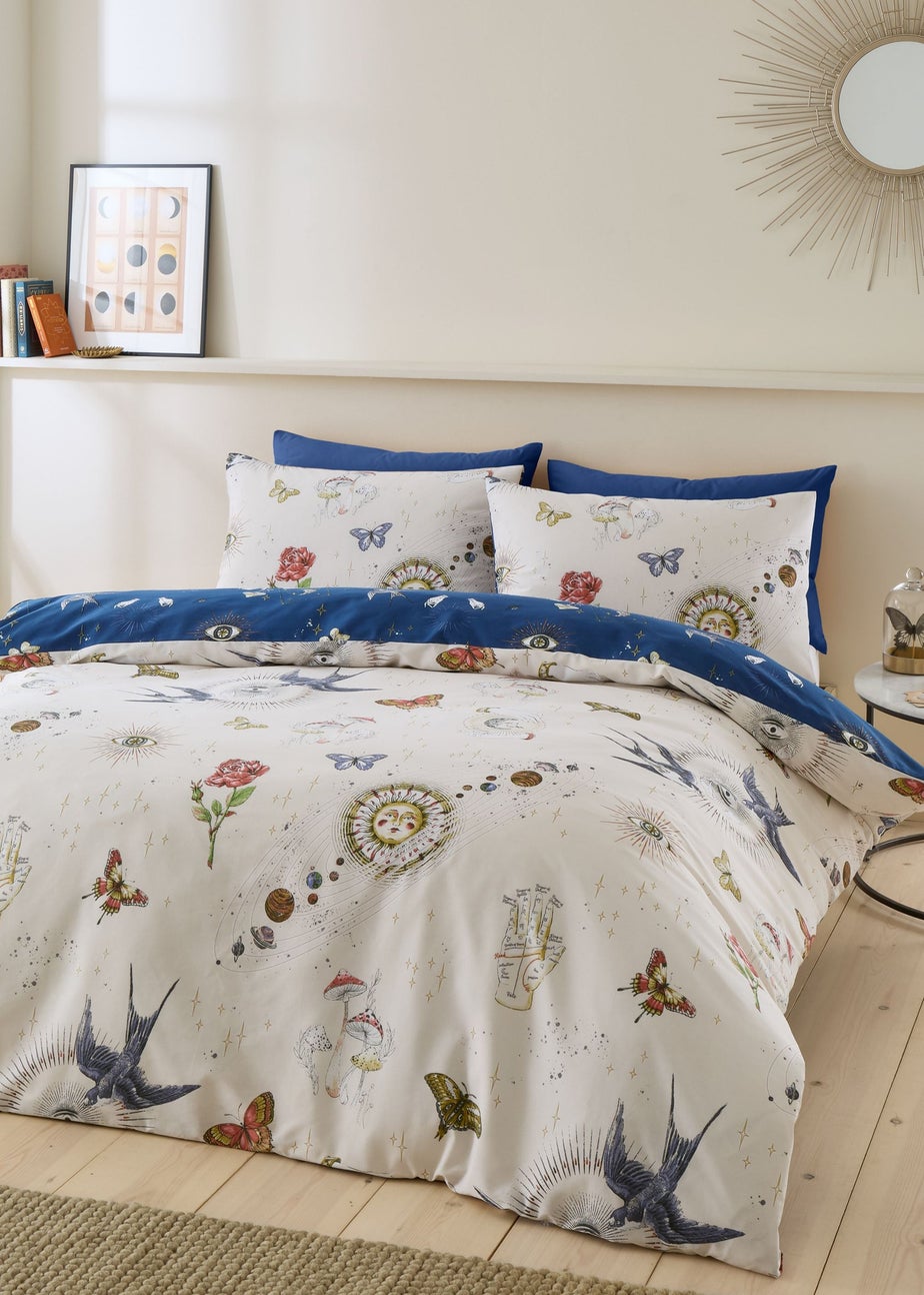 Sassy B Astrology Reversible Duvet Cover Set Cream