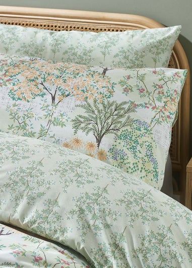 Catherine Lansfield Forest Blossom Reversible Duvet Cover Set Green