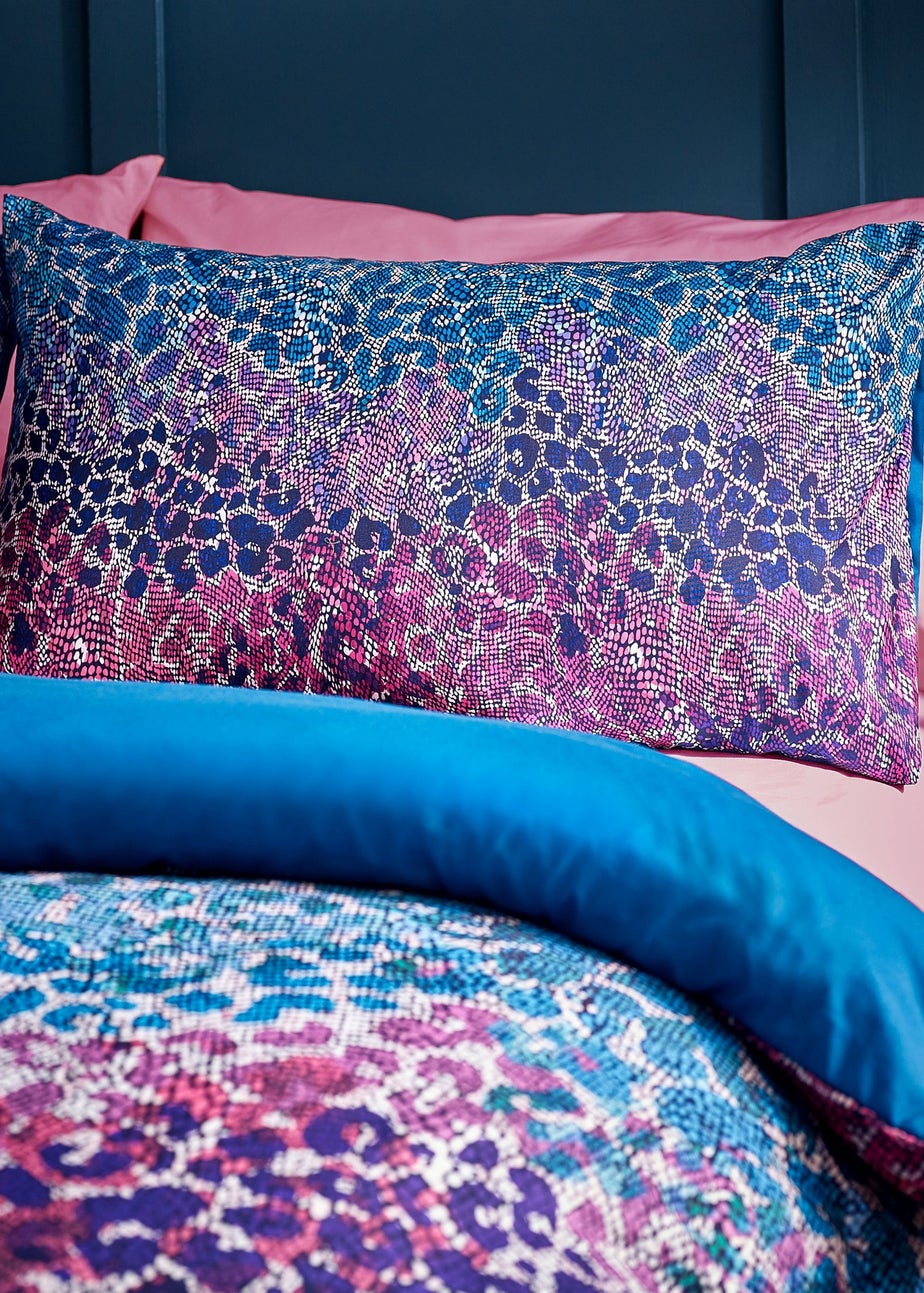 Catherine Lansfield Satin Animal Print Single Duvet Cover Set Teal