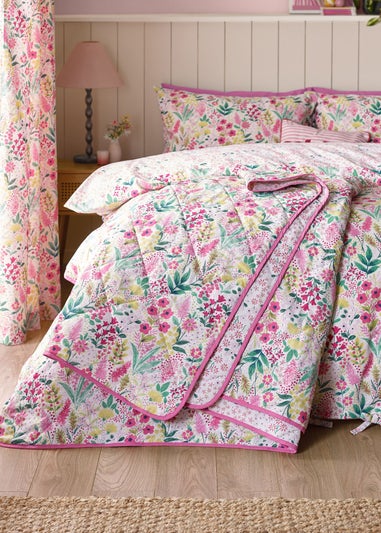 Catherine Lansfield Tilly Floral Fully Reversible 220x230cm Bedspread