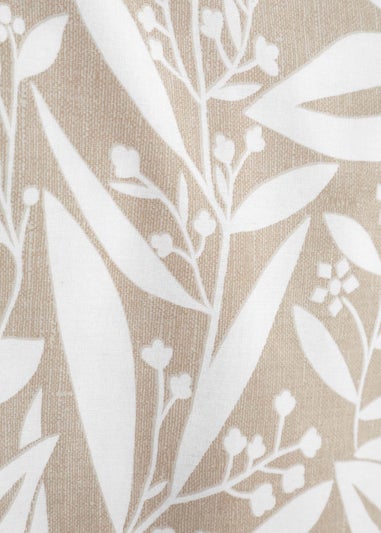 Catherine Lansfield Sorrel Leaf Fully Reversible Eyelet Curtains Natural