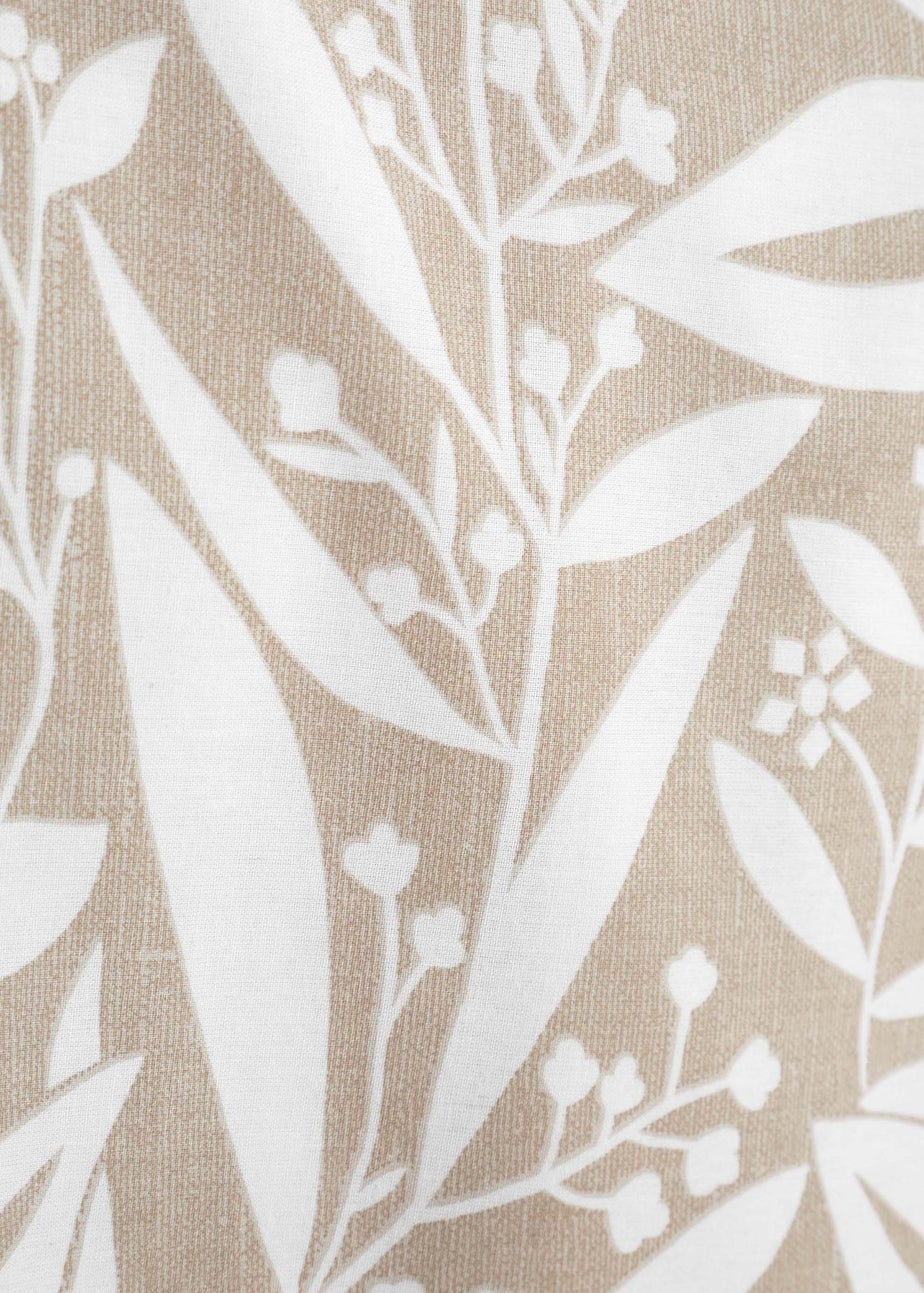 Catherine Lansfield Sorrel Leaf Fully Reversible Eyelet Curtains Natural