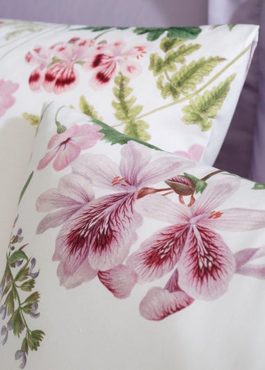 RHS Serenity Garden Reversible 200 Thread Count Cotton Duvet Cover Set Lilac