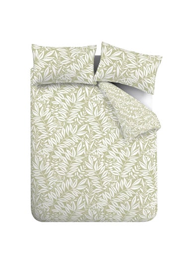 Catherine Lansfield Sorrel Leaf Reversible Duvet Cover Set Green