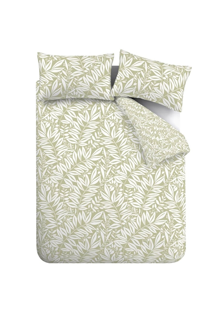 Catherine Lansfield Sorrel Leaf Reversible Duvet Cover Set Green