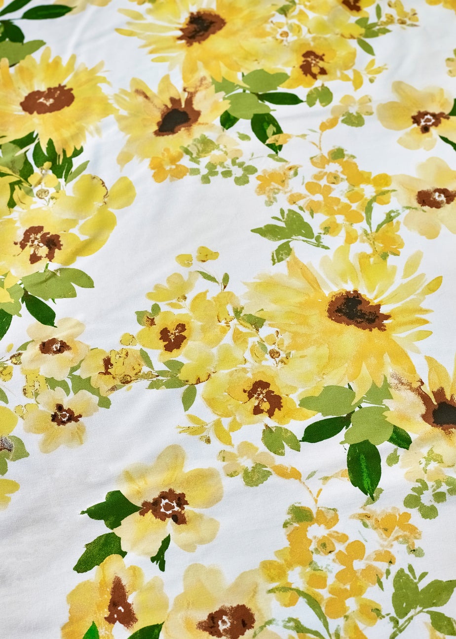 Catherine Lansfield Sunflowers Reversible Duvet Cover Set Yellow