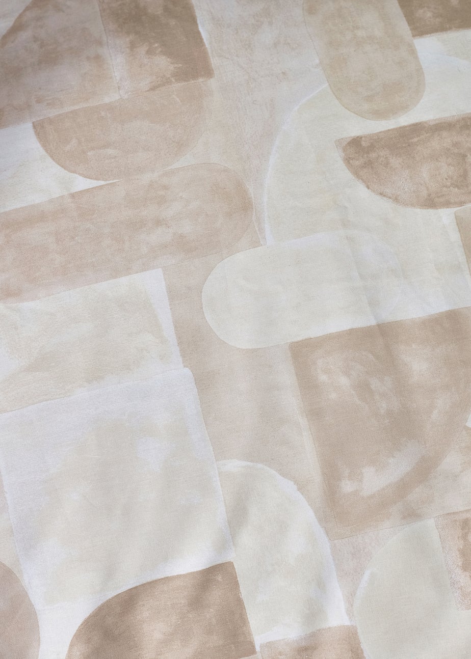 Catherine Lansfield Sloane Geo Reversible Super King Duvet Cover Set Natural