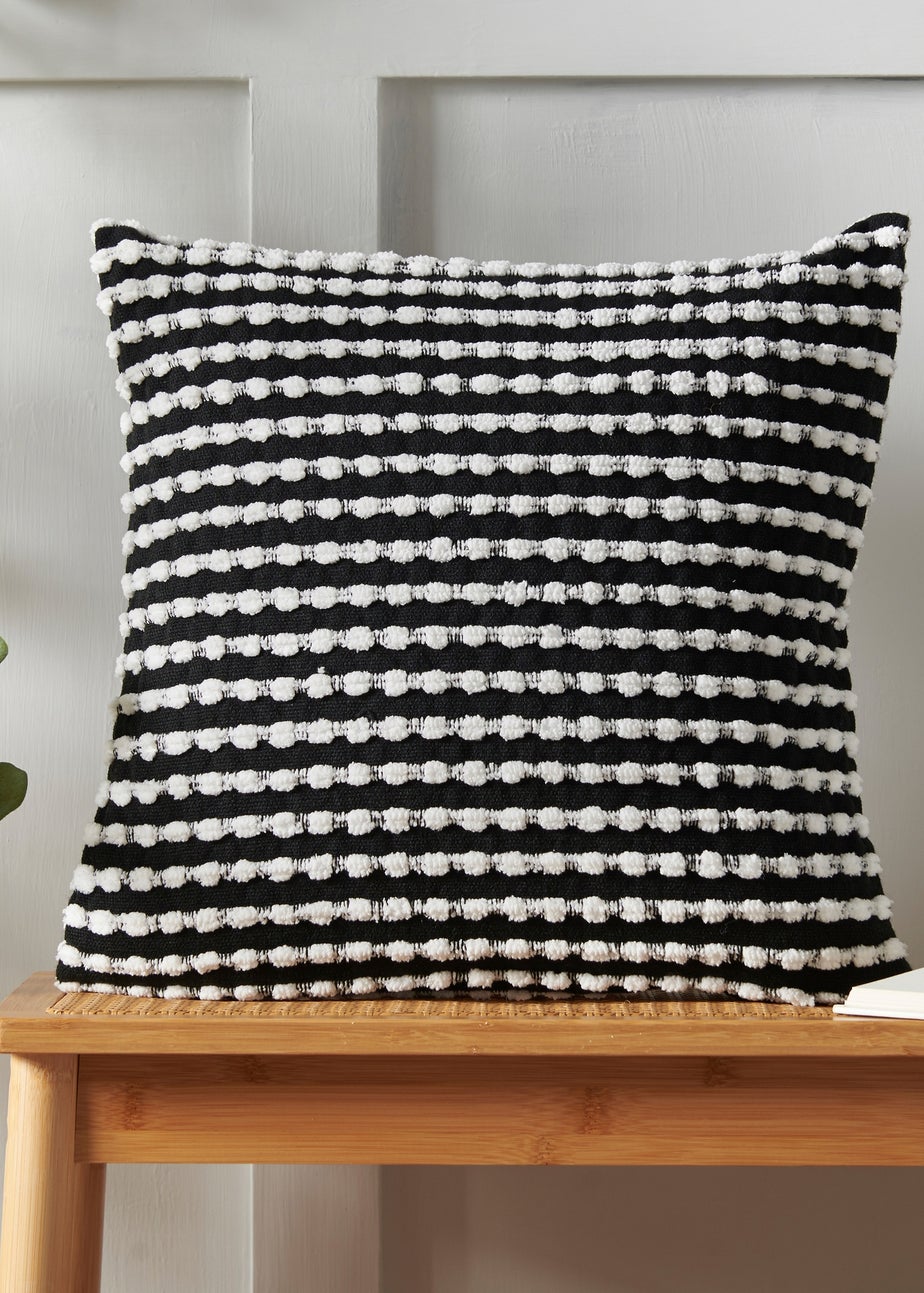 Catherine Lansfield Stab Stitch 43x43cm Cushion Black