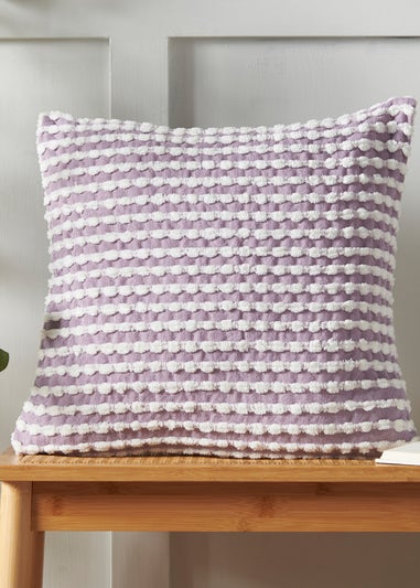 Catherine Lansfield Stab Stitch 43x43cm Cushion Lilac