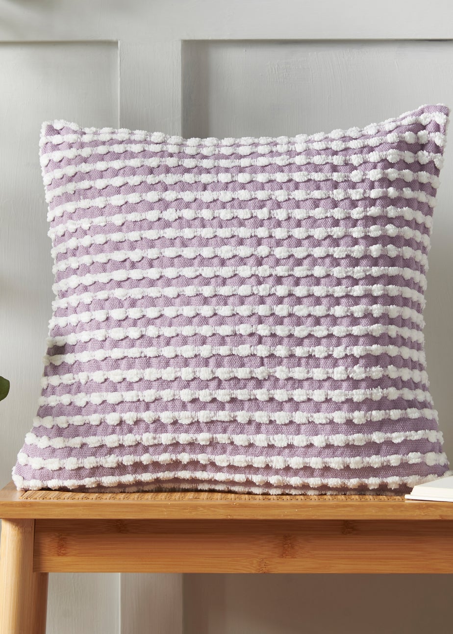 Catherine Lansfield Stab Stitch 43x43cm Cushion Lilac