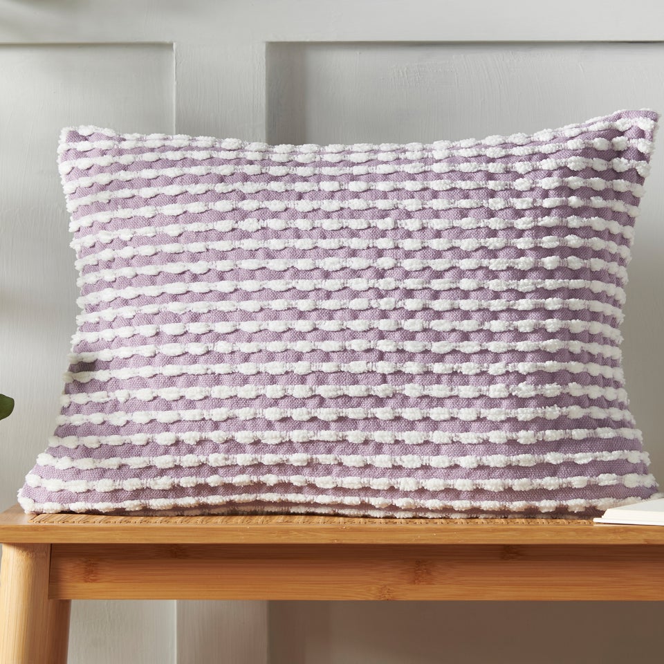 Catherine Lansfield Stab Stitch 43x43cm Cushion Lilac