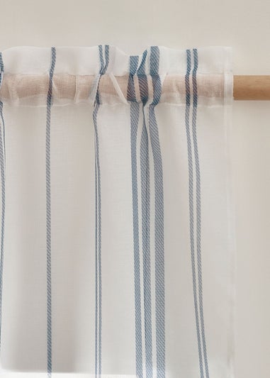 Catherine Lansfield Harbour Stripe  lot Top Voile Curtain Panel