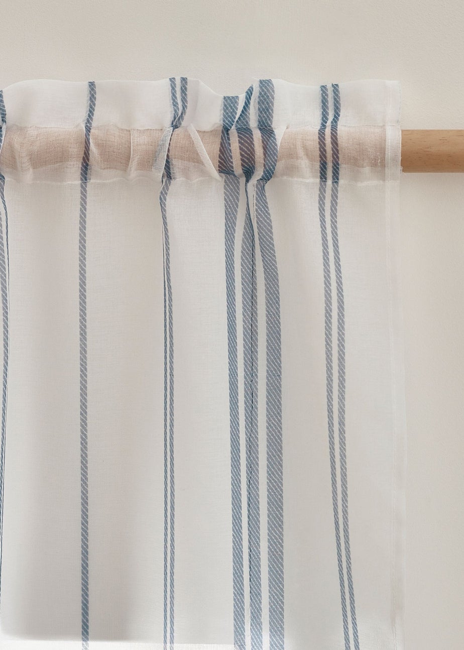 Catherine Lansfield Harbour Stripe  lot Top Voile Curtain Panel