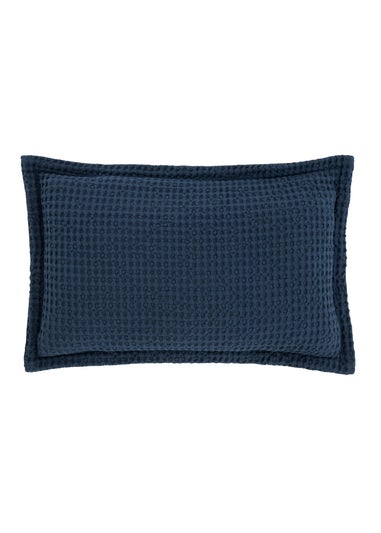 Pineapple Elephant Jaipur Chunky Waffle Cotton 30x50cm Cushion Navy Blue