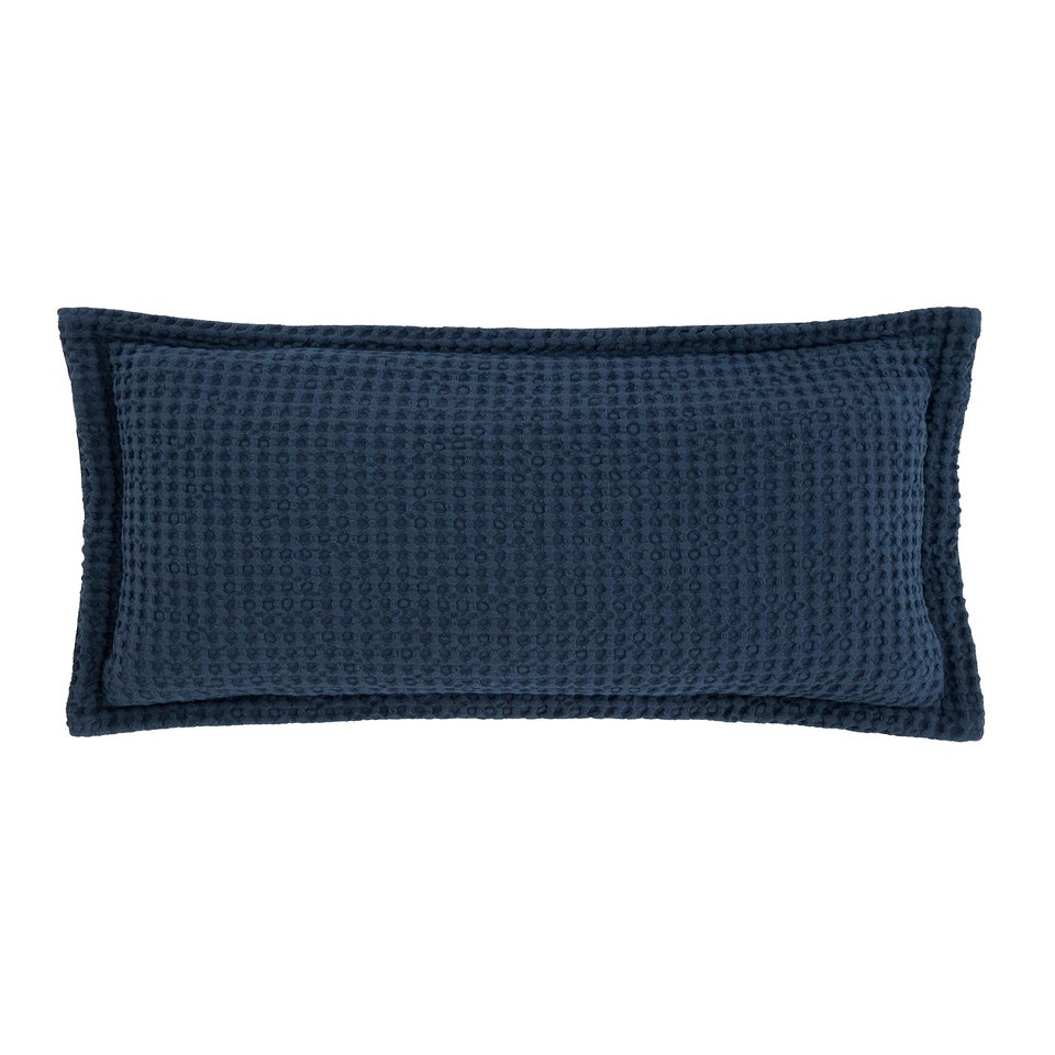 Pineapple Elephant Jaipur Chunky Waffle Cotton 30x50cm Cushion Navy Blue