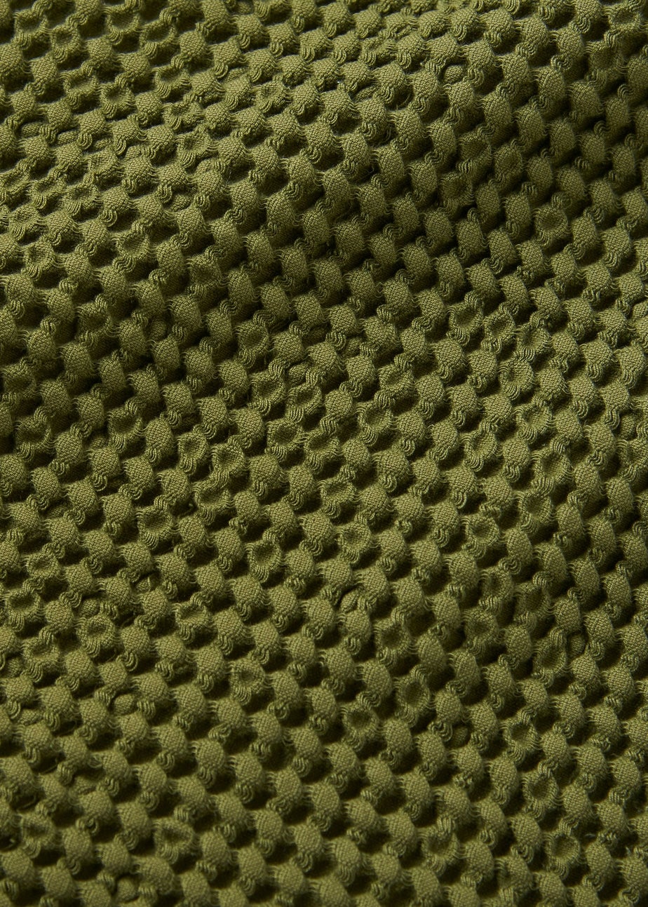 Pineapple Elephant Jaipur Chunky Waffle Cotton 30x50cm Cushion Olive Green