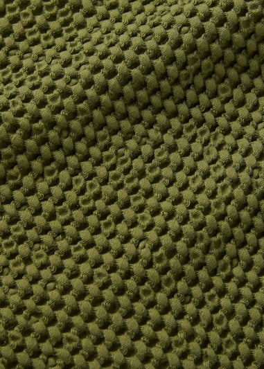 Pineapple Elephant Jaipur Chunky Waffle Cotton 30x50cm Cushion Olive Green
