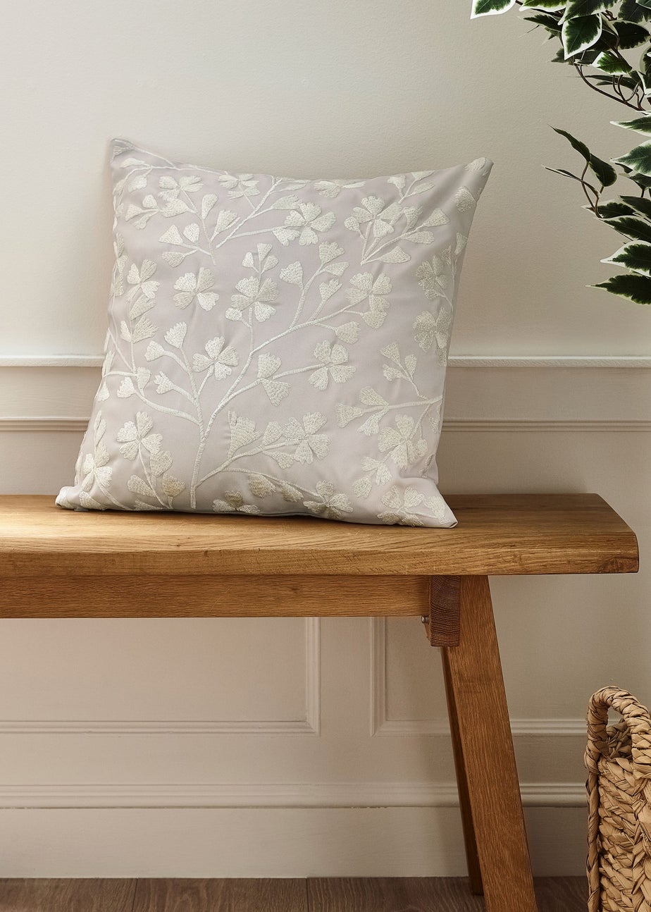 Catherine Lansfield Brooke Floral 45x45cm Cushion Natural