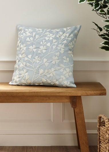 Catherine Lansfield Brooke Floral 45x45cm Cushion Duck egg Blue