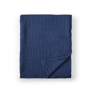 Pineapple Elephant Jaipur Chunky Waffle Cotton 150x200cm Blanket Throw Navy Blue