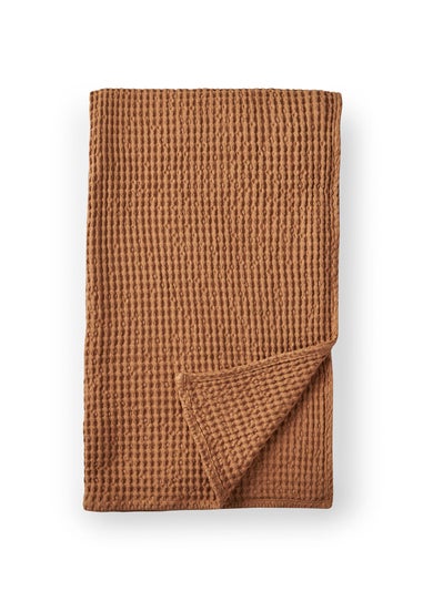 Pineapple Elephant Jaipur Chunky Waffle Cotton 150x200cm Blanket Throw Caramel